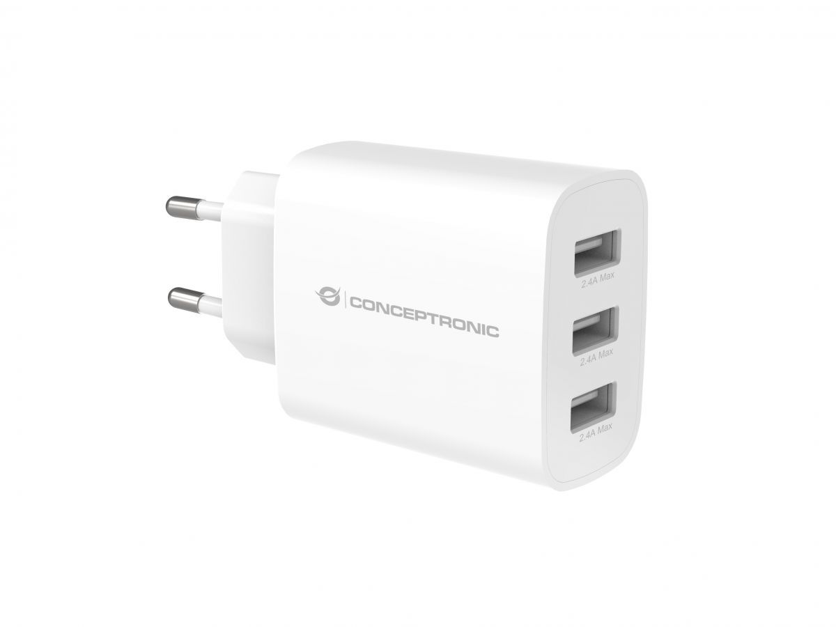 Conceptronic  ALTHEA13W 3-Port 30W USB Charger White