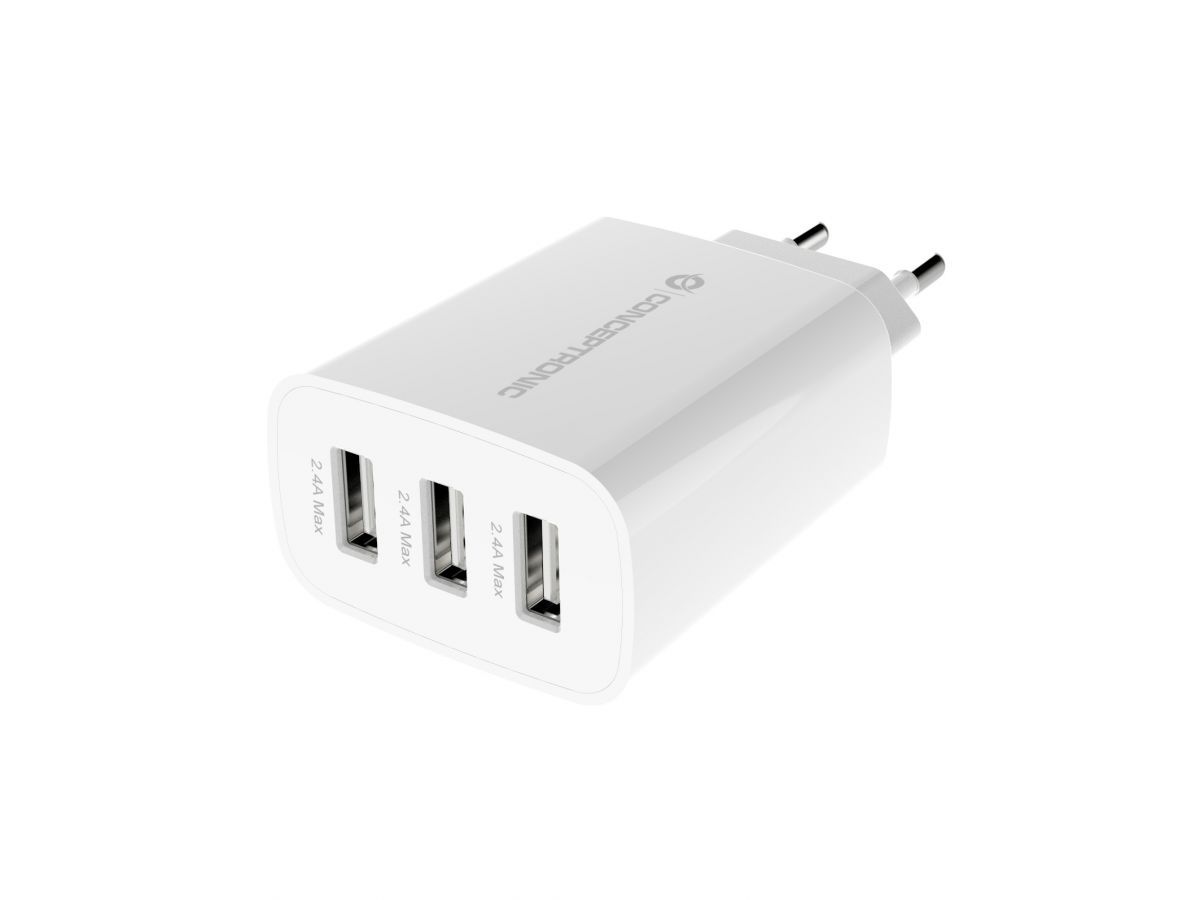 Conceptronic  ALTHEA13W 3-Port 30W USB Charger White