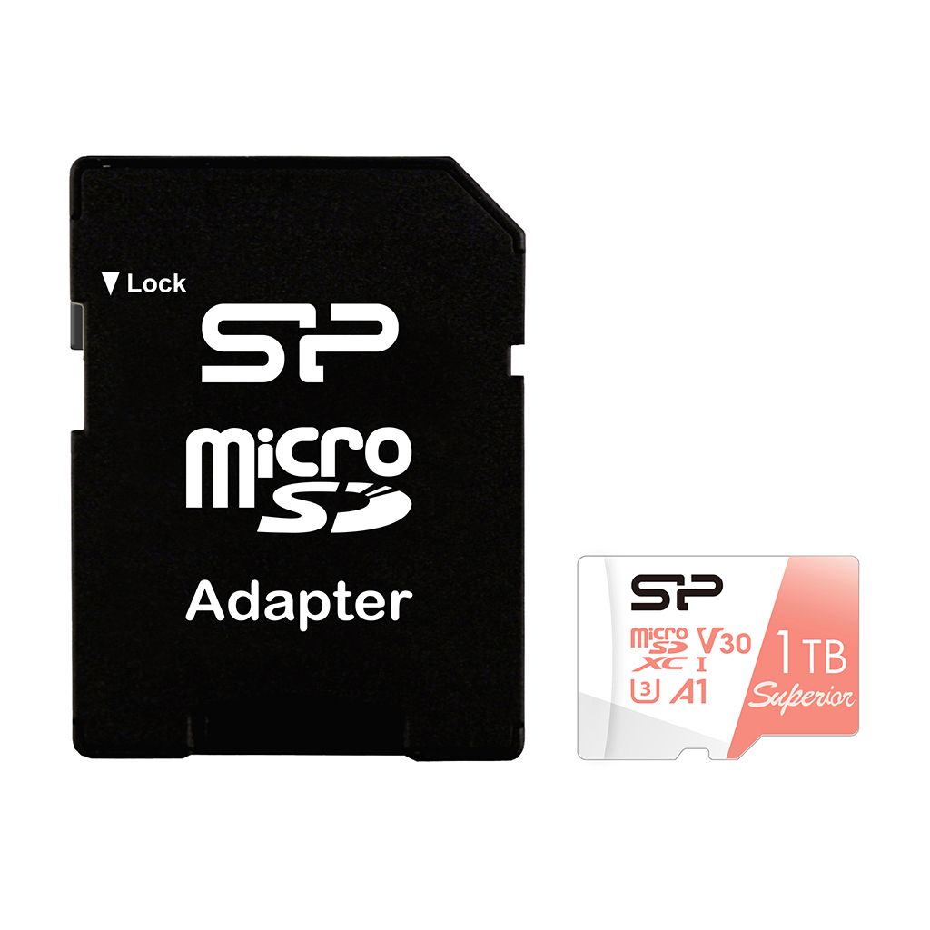 Silicon Power 1TB microSDXC Superior Class 10 UHS-I Class 10 A1 U3 V30 + adapterrel