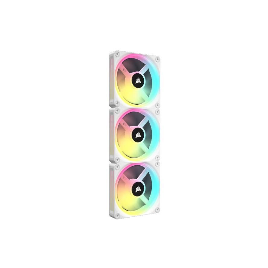 Corsair iCUE LINK QX120 RGB 120mm PWM PC Fans Starter Kit with iCUE LINK System Hub White