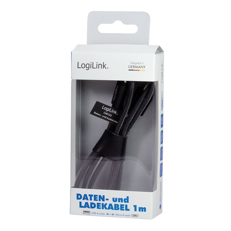 Logilink USB 2.0 cable USB-A/M to Micro-USB/M 1m Black