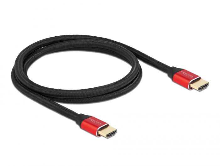 DeLock Ultra High Speed HDMI Cable 48 Gbps 8K 60 Hz 1m Black/Red