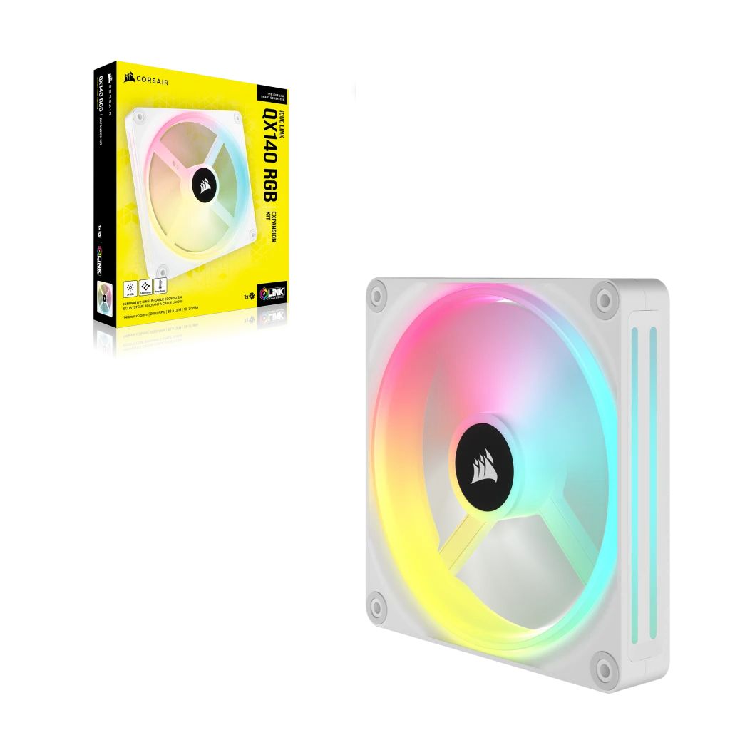 Corsair iCUE LINK QX140 RGB 140mm PWM PC Fan Expansion Kit White