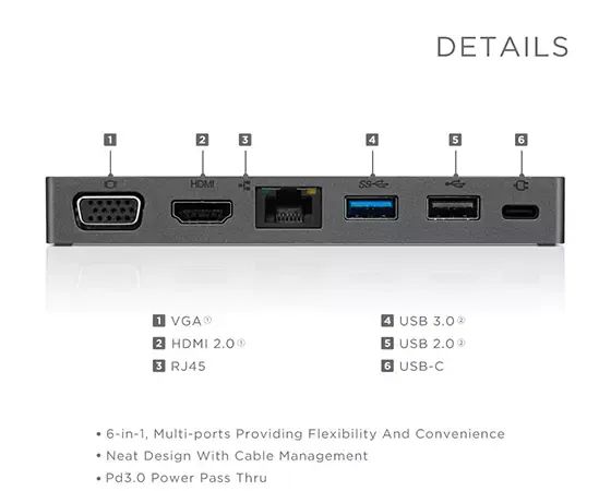 Lenovo Powered USB-C Travel Hub Iron Gray