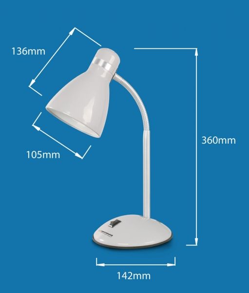 Esperanza Alkes E27 Desk Lamp Silver