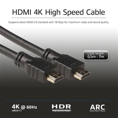 ACT HDMI High Speed v2.0 HDMI-A male - HDMI-A male cable 2m Black