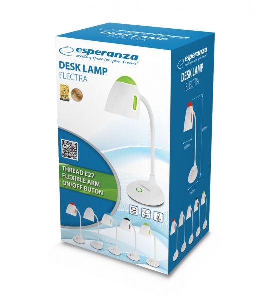 Esperanza Electra E27 Desk Lamp White