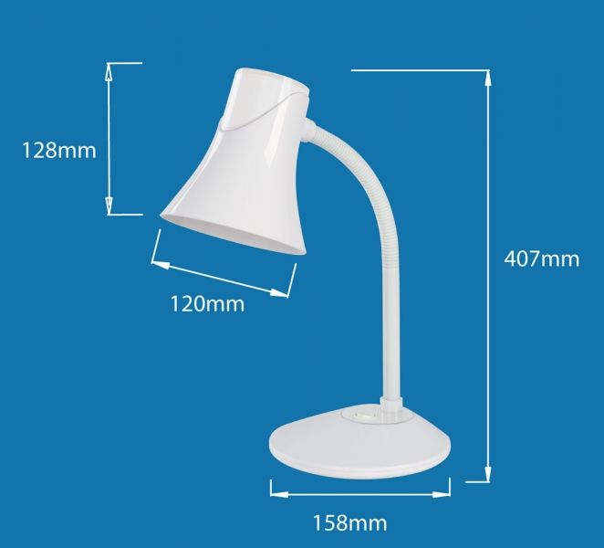 Esperanza Polaris E27 Desk Lamp White