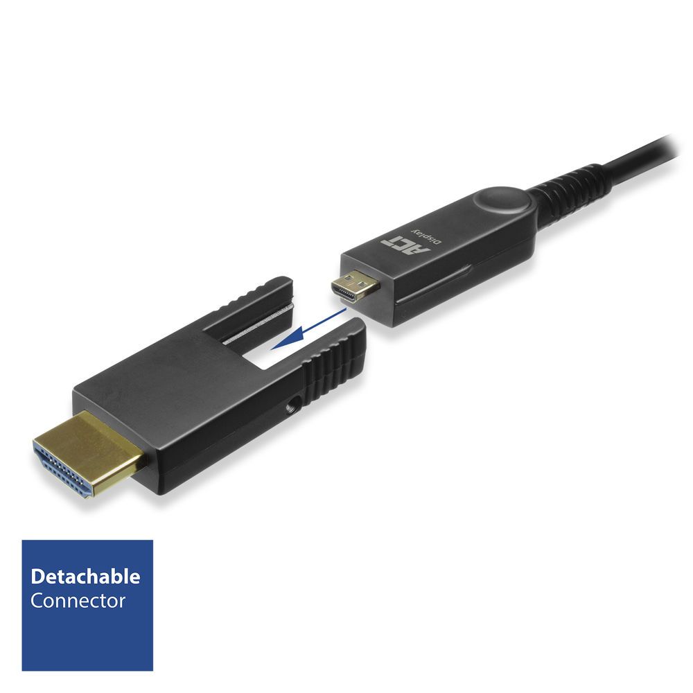 ACT HDMI High Speed with detachable connector v2.0 HDMI-A male - HDMI-A male active optical cable 10m Black