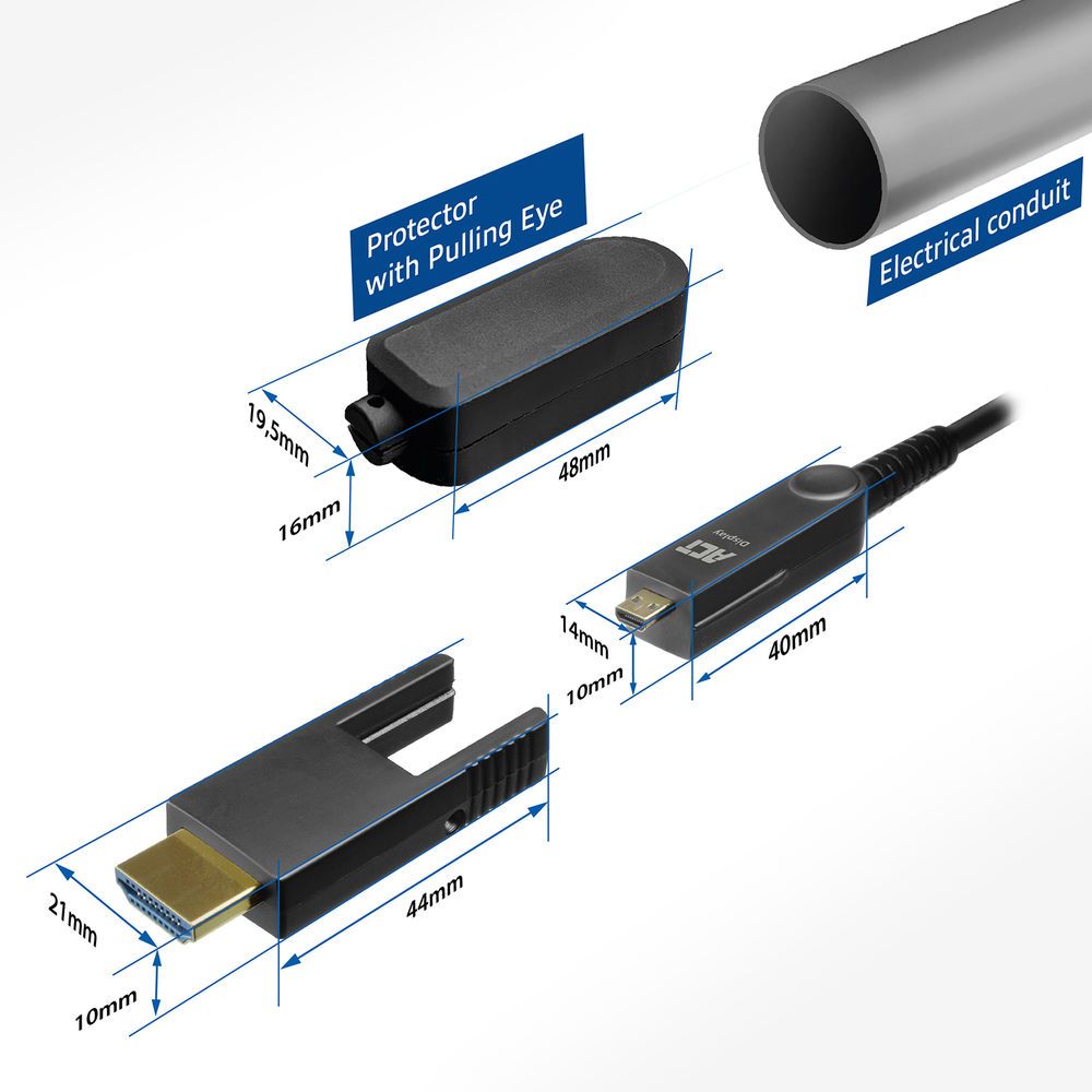 ACT HDMI High Speed with detachable connector v2.0 HDMI-A male - HDMI-A male active optical cable 10m Black