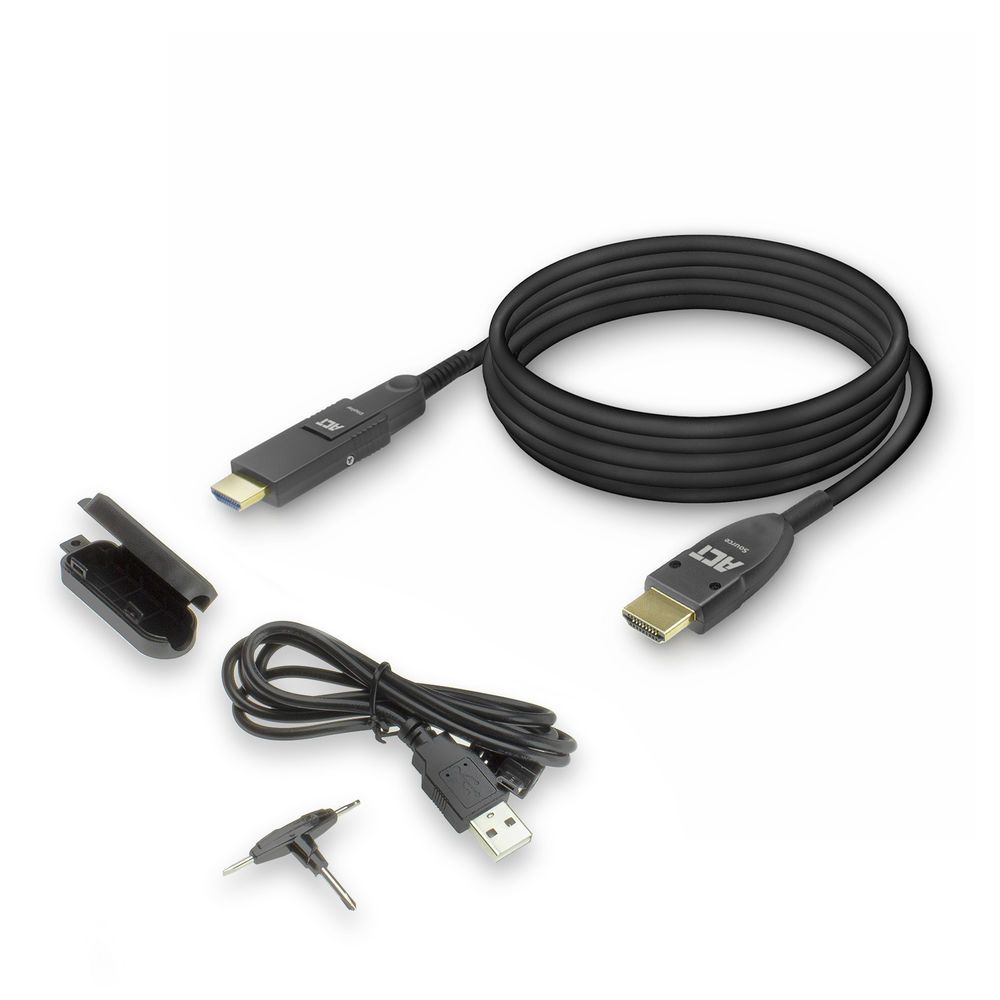 ACT HDMI High Speed with detachable connector v2.0 HDMI-A male - HDMI-A male active optical cable 50m Black