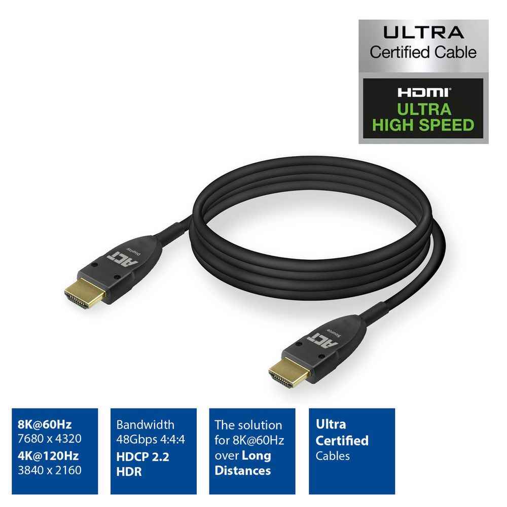 ACT HDMI active optical v2.1 HDMI-A male - HDMI-A male cable 5m Black