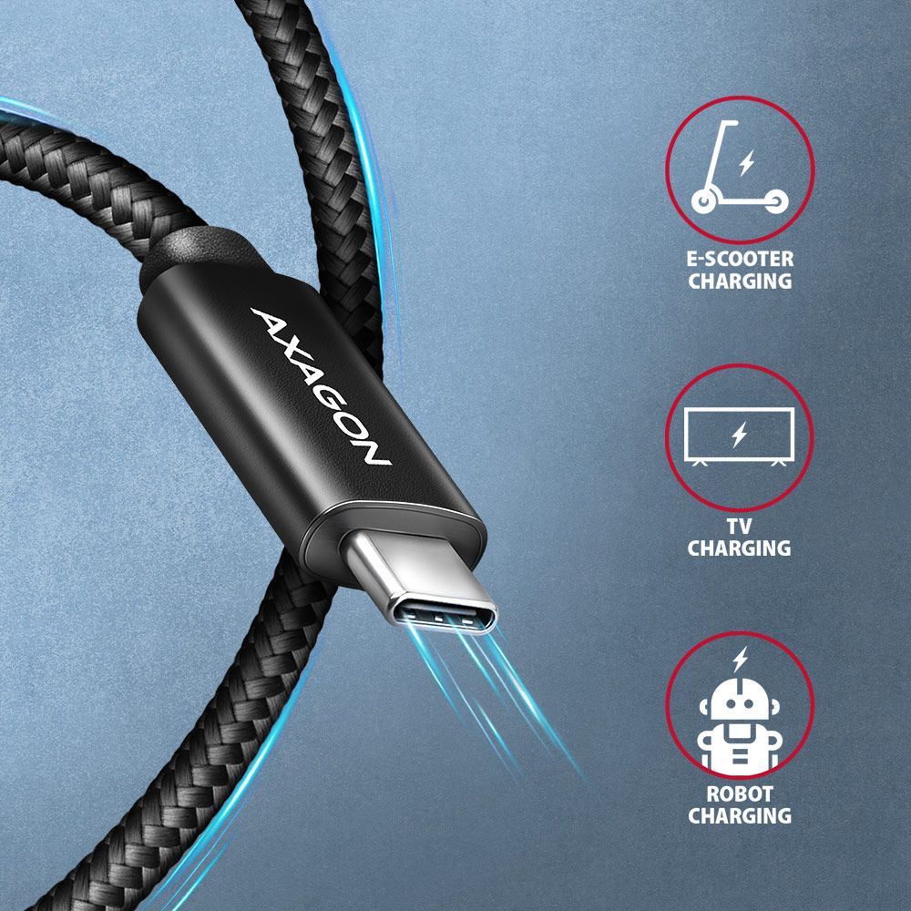 AXAGON BUCM2-CM15AB CHARGE USB-C <> USB-C Cable 1,5m Black