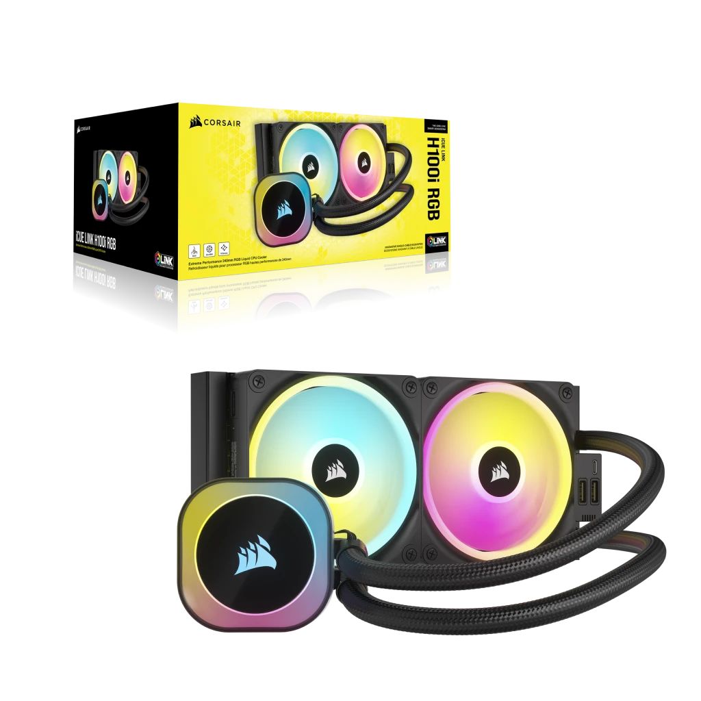 Corsair iCUE LINK H100i RGB AIO Liquid CPU Cooler Black