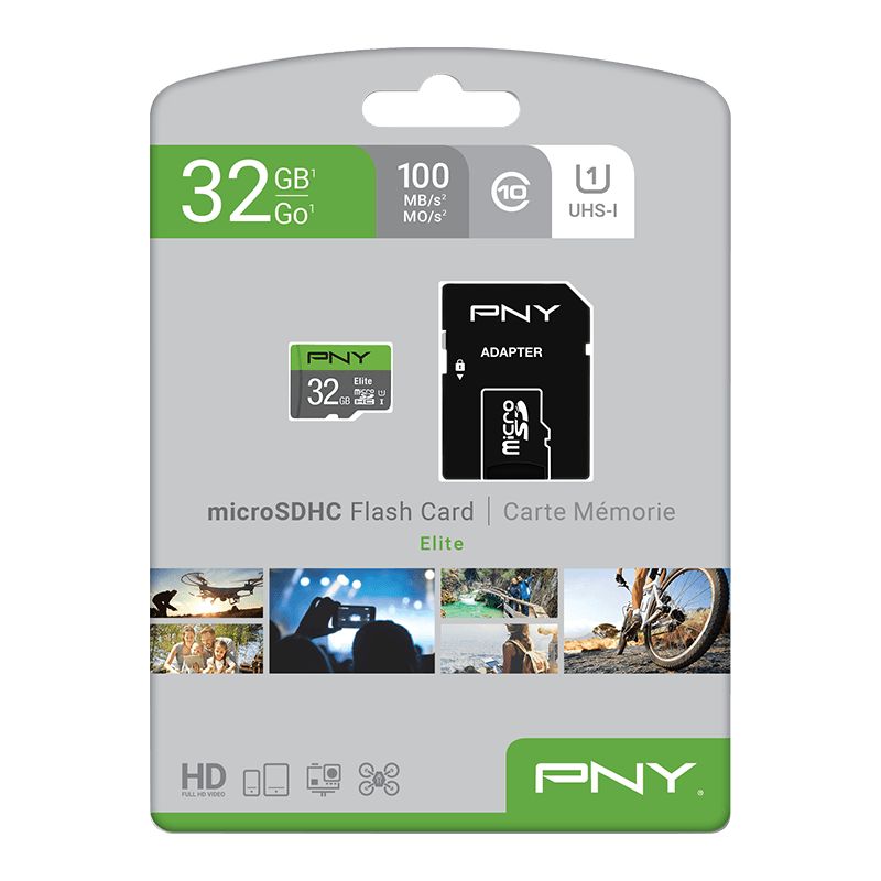 PNY 32GB microSDXC Elite Class 10 UHS-I + adapterrel