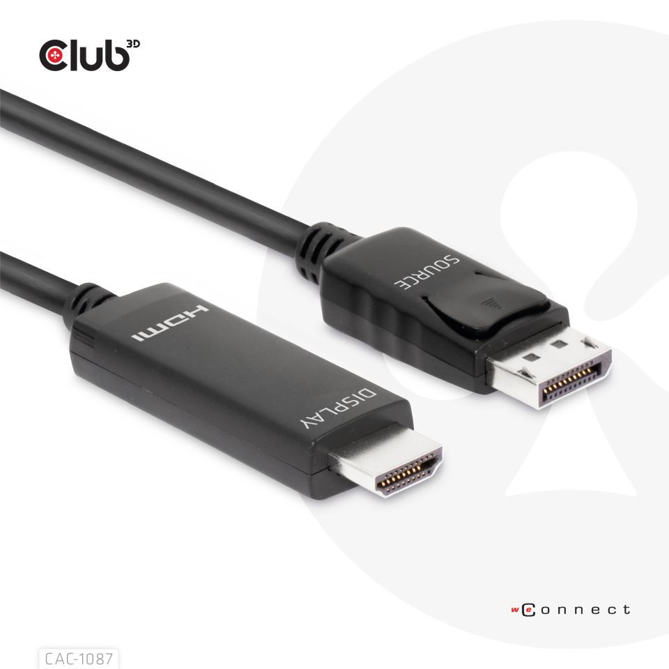 Club3D DisplayPort 1.4 to HDMI 4K120Hz or 8K60Hz HDR10 Cable M/M 3m/9.84ft