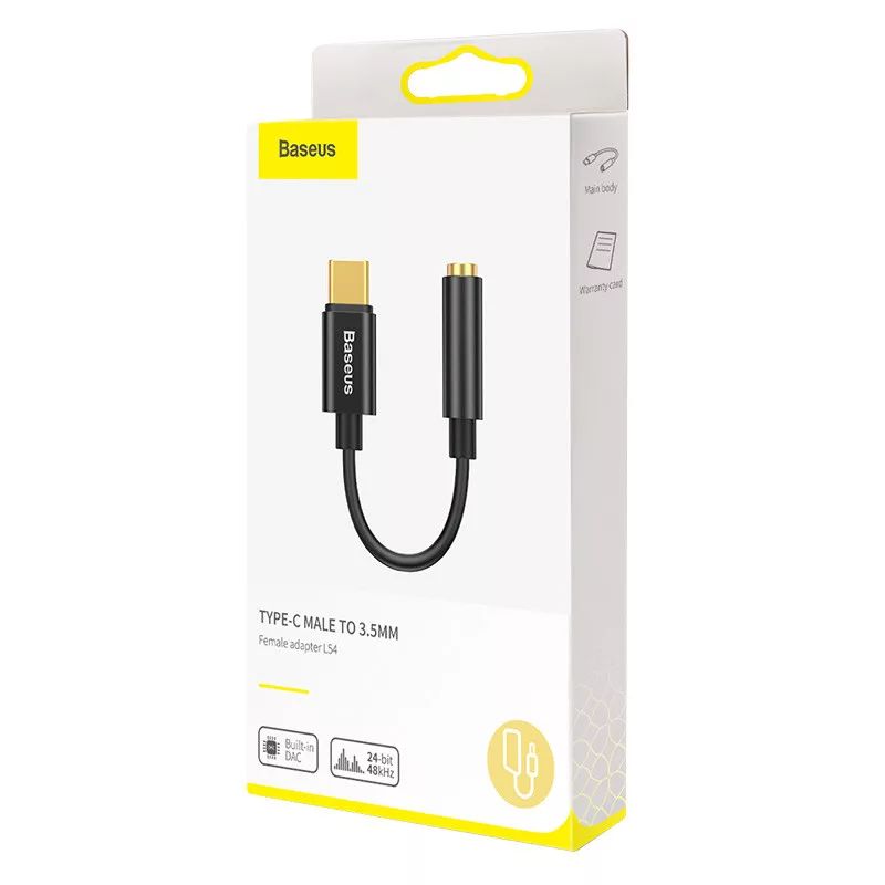 Baseus CATL54-01 USB-C-3,5 mm jack adapter cable Black