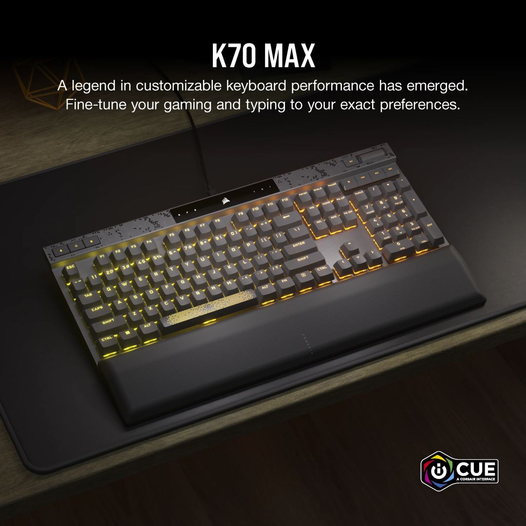 Corsair K70 RGB Pro XT Magnetic-Mechanical MGX Switches Gaming Keyboard Steel Grey