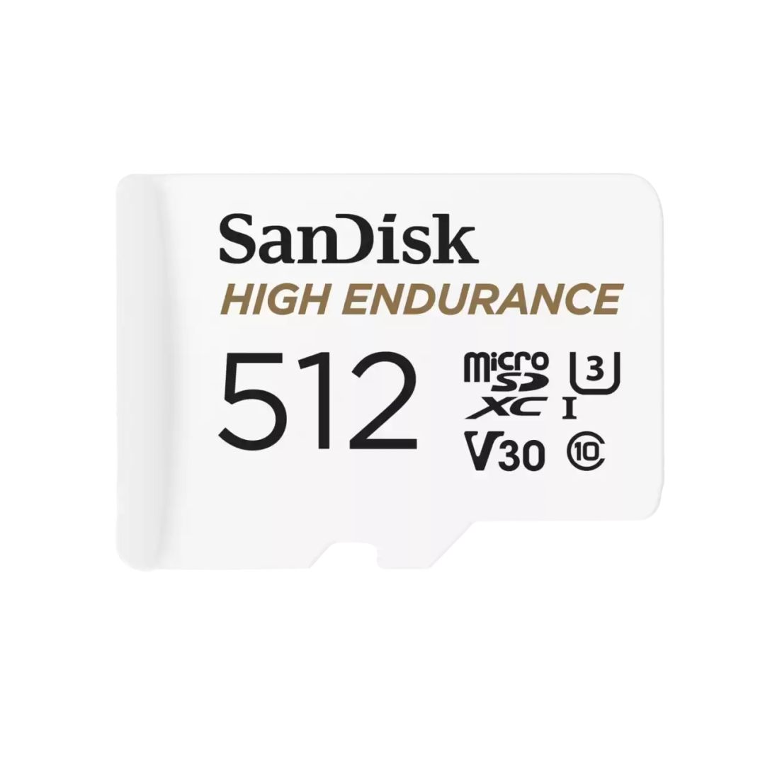 Sandisk 512GB microSDXC High Endurance Class 10  CL10 U3 V30 + adapterrel