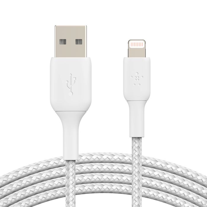 Belkin Braided Lightning to USB-A Cable 1m White