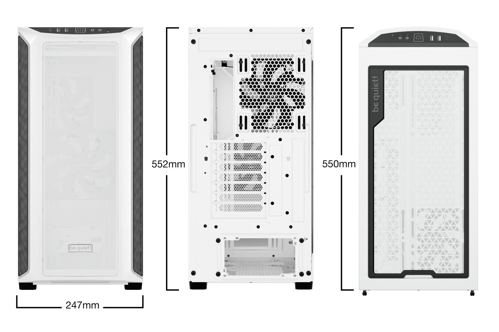 Be quiet! Shadow Base 800 DX Tempered Glass White