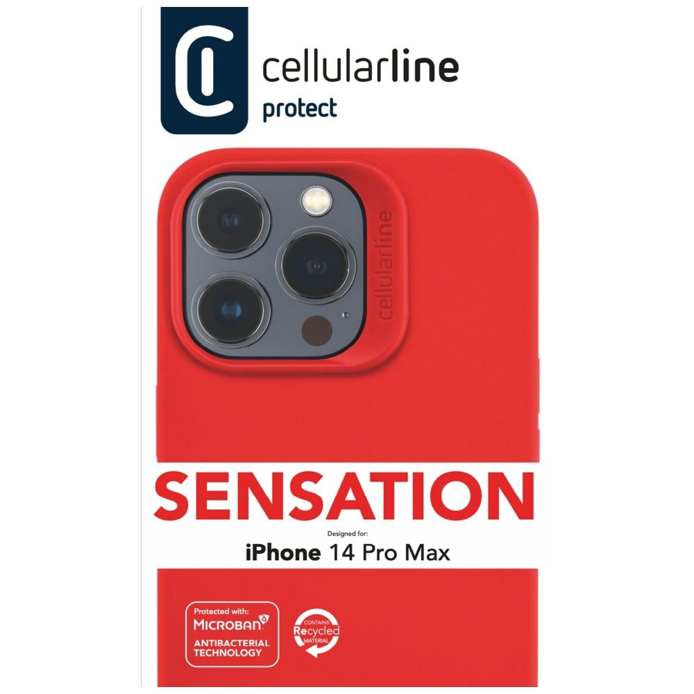 FIXED Cellularline Sensation protective silicone cover for Apple iPhone 14 PRO MAX, red