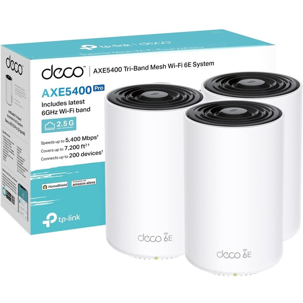 TP-Link Deco XE75 AXE5400 Tri-Band Mesh Wi-Fi 6E System (3-pack)