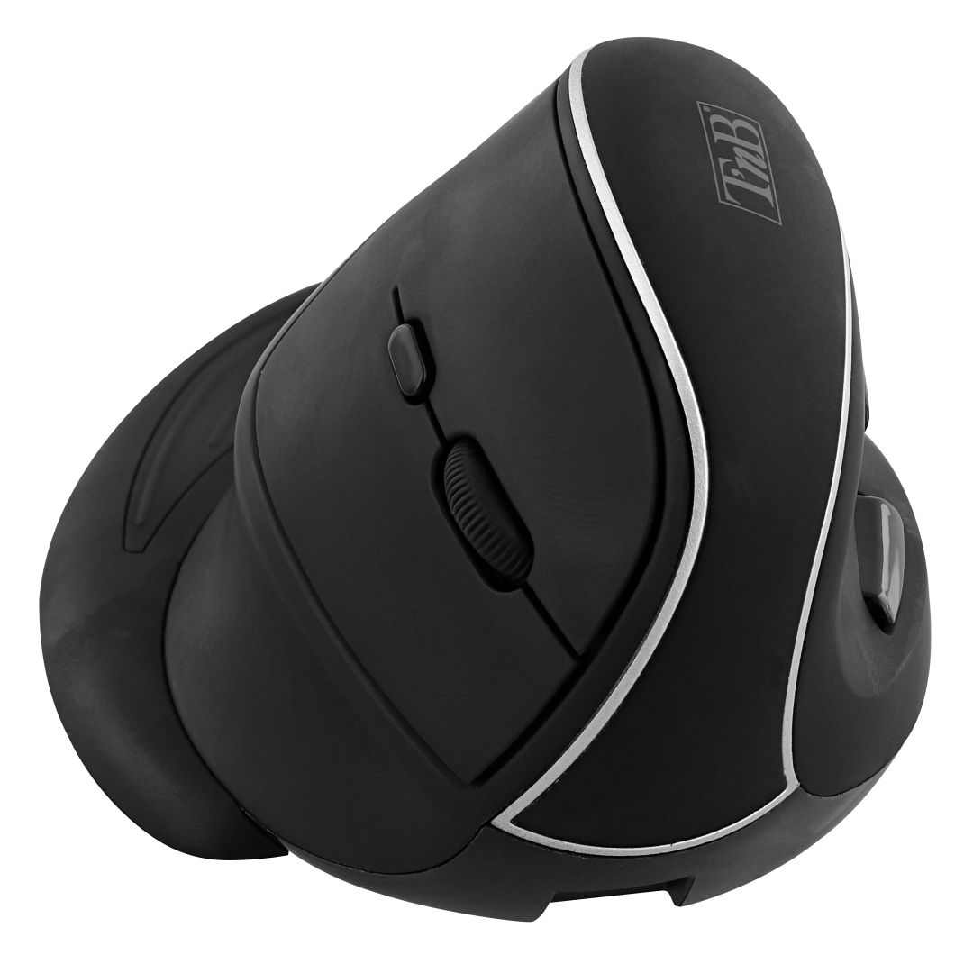 TnB Wireless vertical ergonomic rechargeable Mouse Black