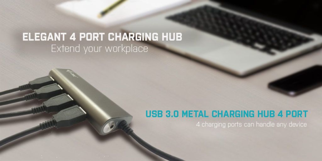 I-TEC 4-Port Superspeed USB 3.0 Hub Grey