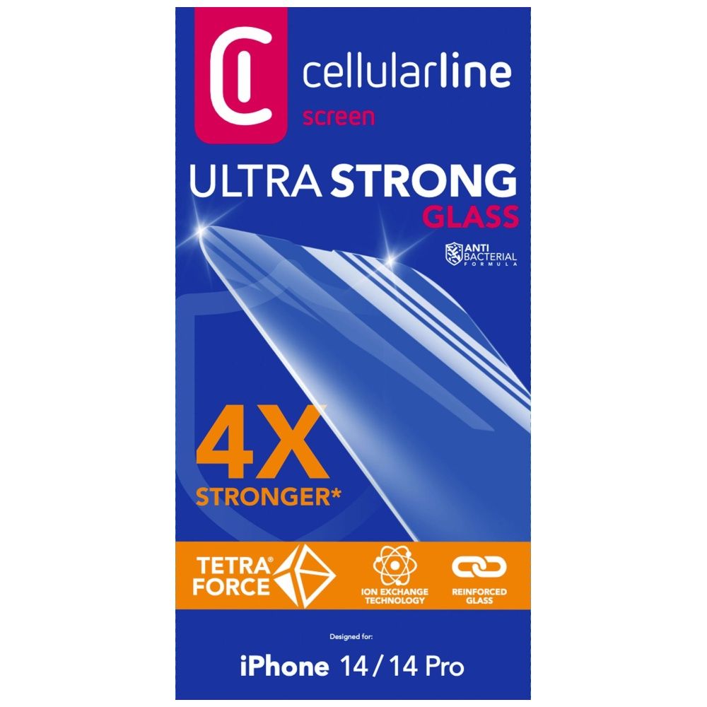 FIXED Premium protective tempered glass Cellularline TETRA FORCE GLASS for Apple iPhone 14