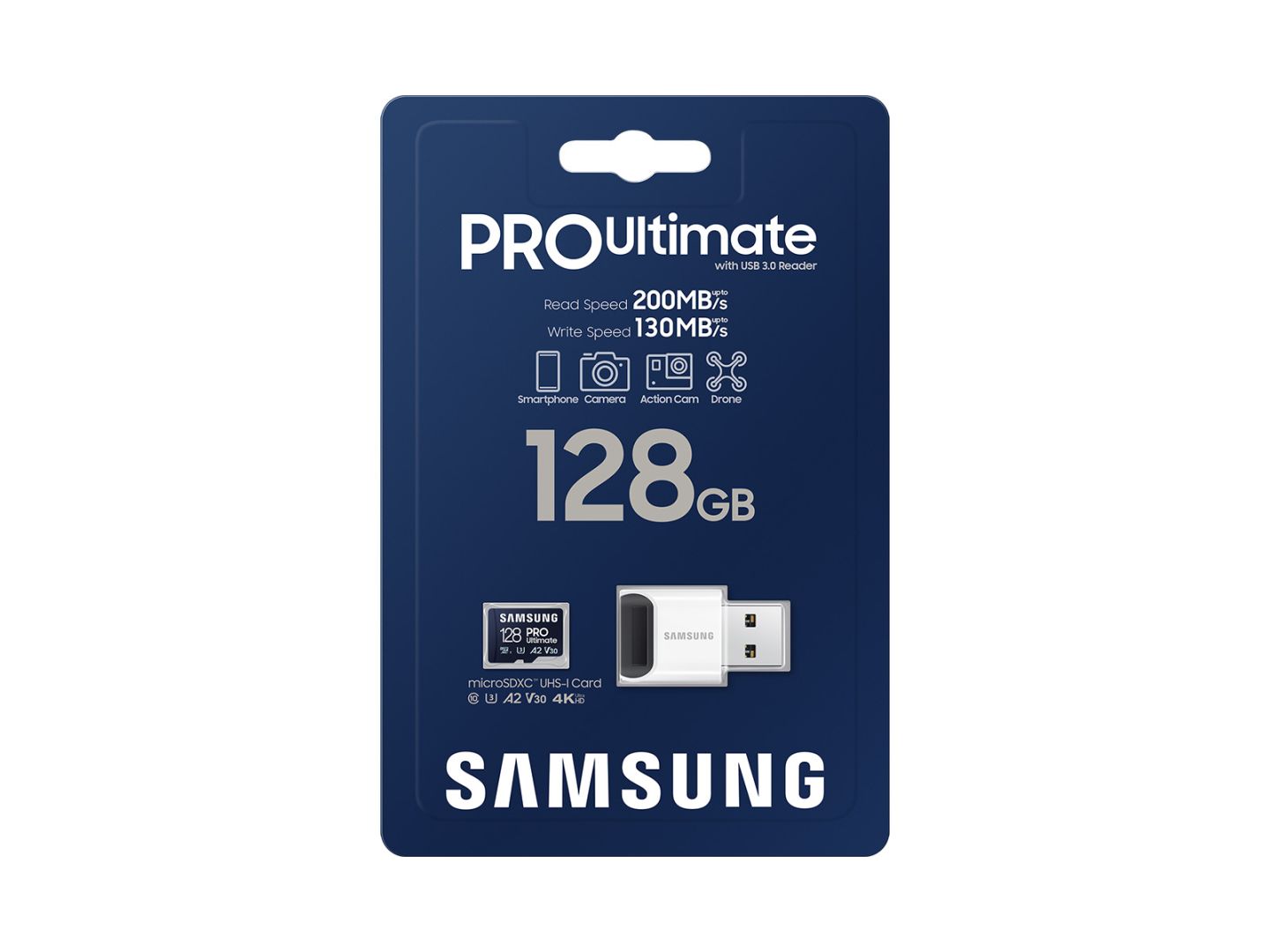 Samsung 256GB microSDXC Pro Ultimate Class10 U3 A2 V30 + Reader