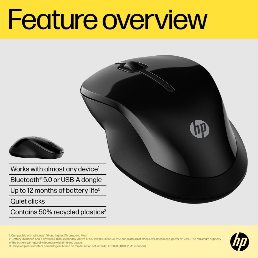 HP 250 Dual Wireless Mouse Black