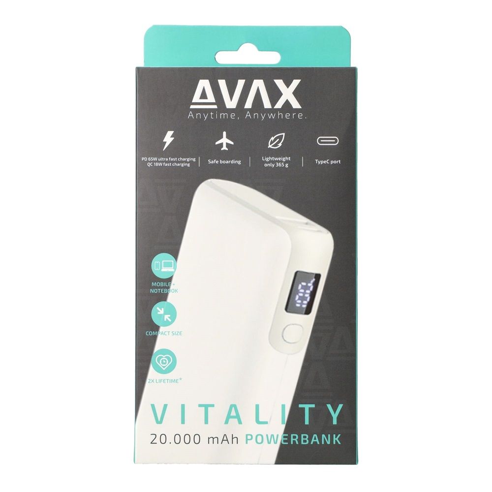 Avax PB202W VITALITY 20000mAh PowerBank White