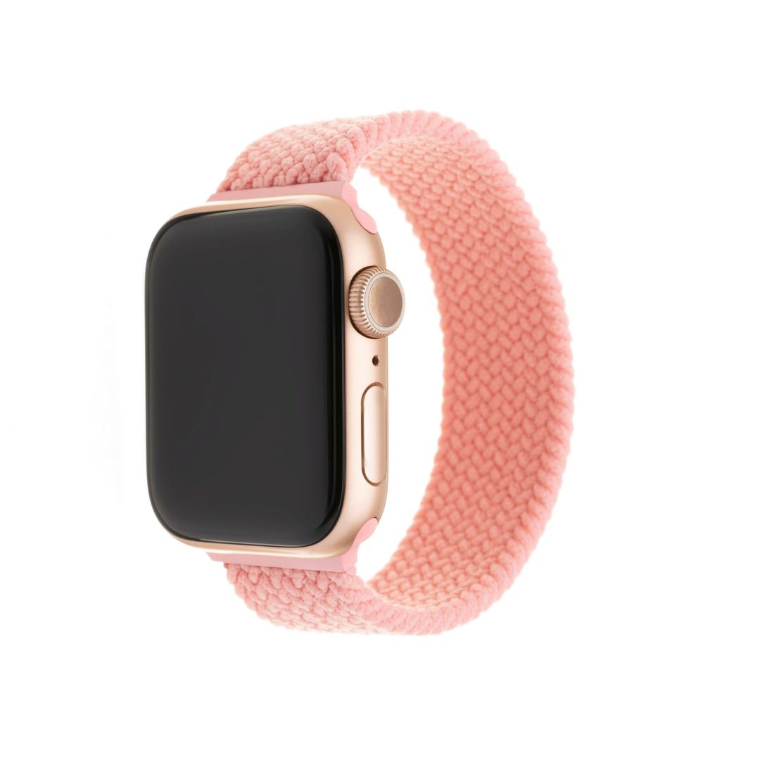 FIXED Elastic Nylon Strap for Apple Watch 42/44/45mm, size L, pink