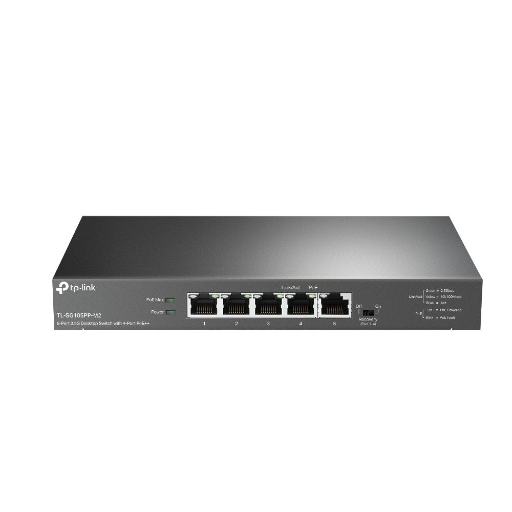 TP-Link TL-SG105PP-M2 5-Port 2.5G Desktop Switch with 4-Port PoE++