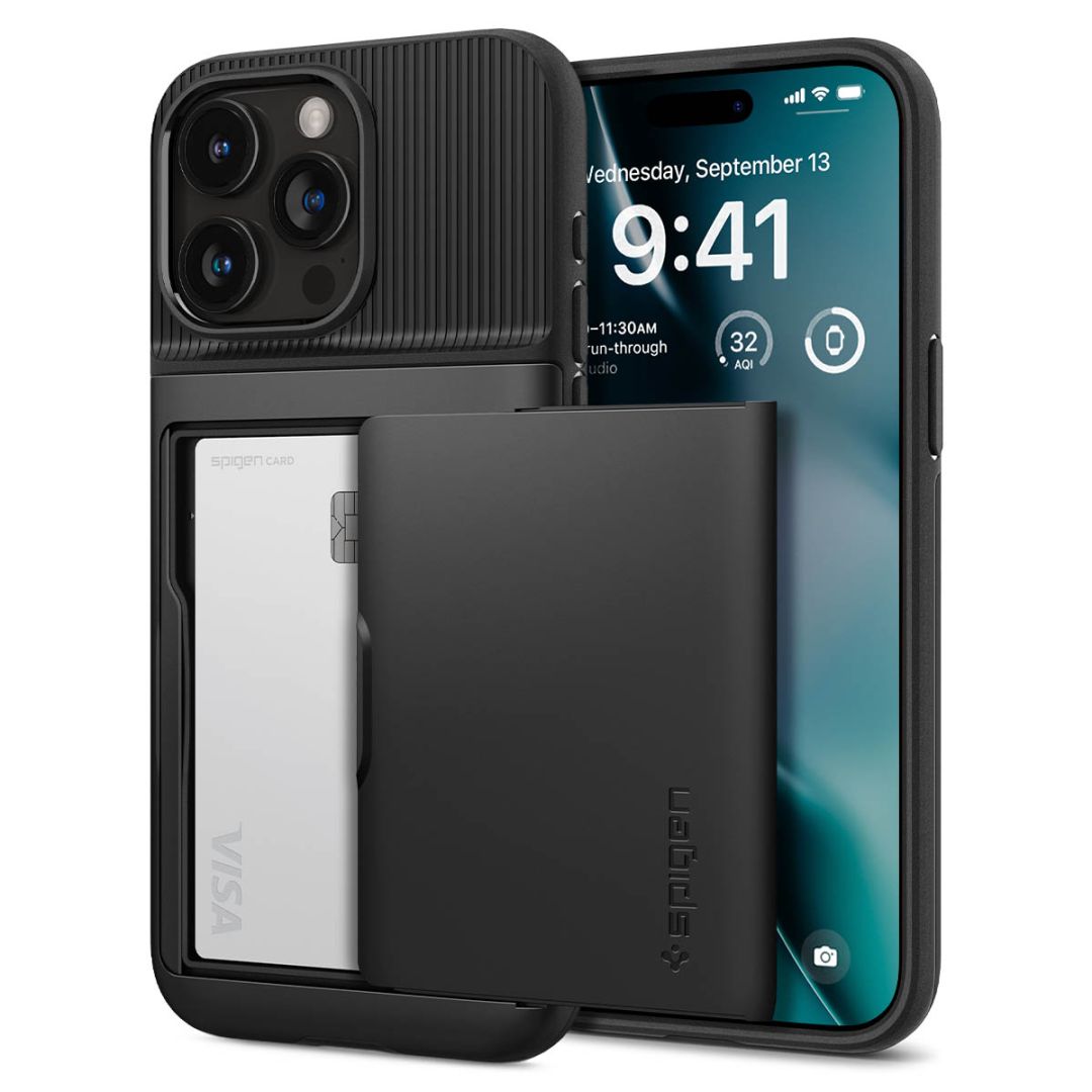 Spigen iPhone 15 Pro Case Slim Armor CS Black