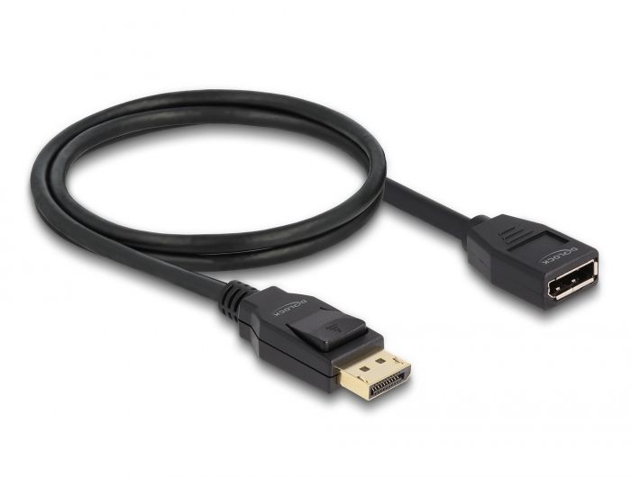 DeLock DisplayPort 1.2 male/famale 4K Extension cable 1m Black