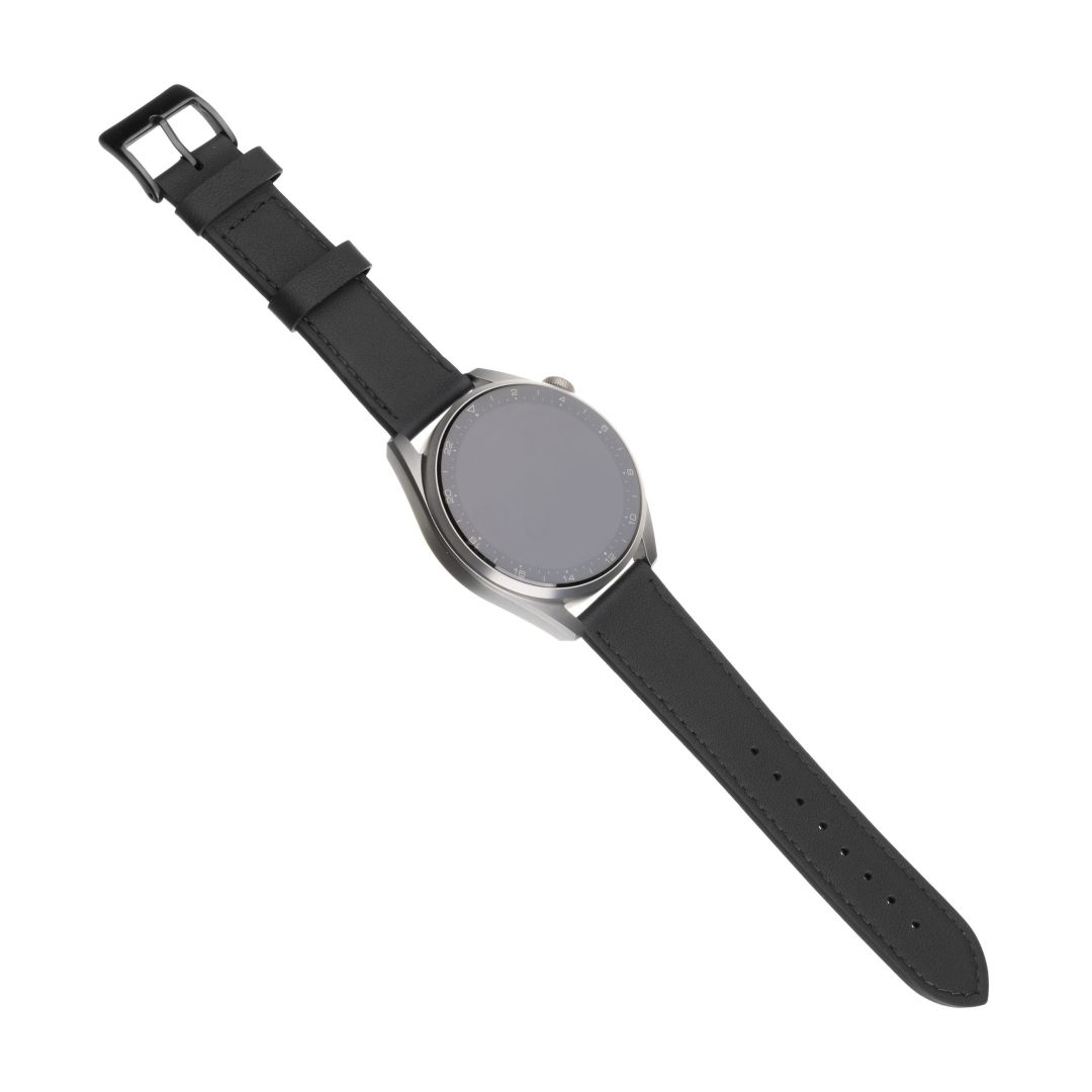 FIXED Leather Strap for Smartwatch 22mm wide, black