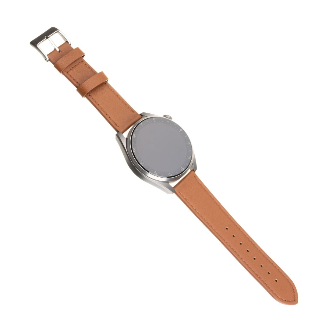 FIXED Leather Strap for Smartwatch 22mm wide, brown