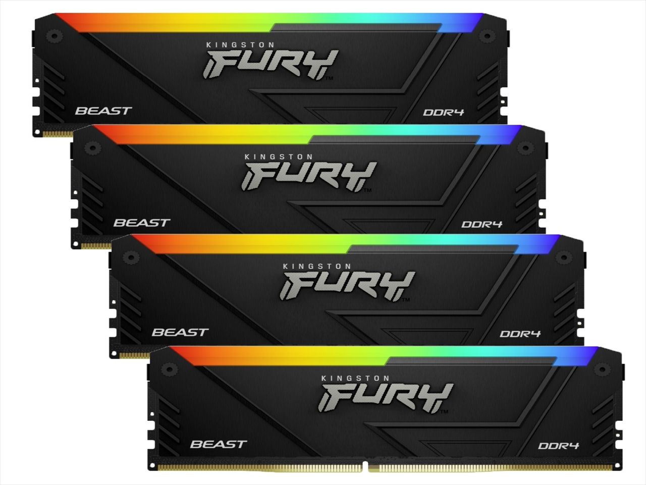 Kingston 64GB DDR4 3200MHz Kit(4x16GB) Fury Beast RGB Black