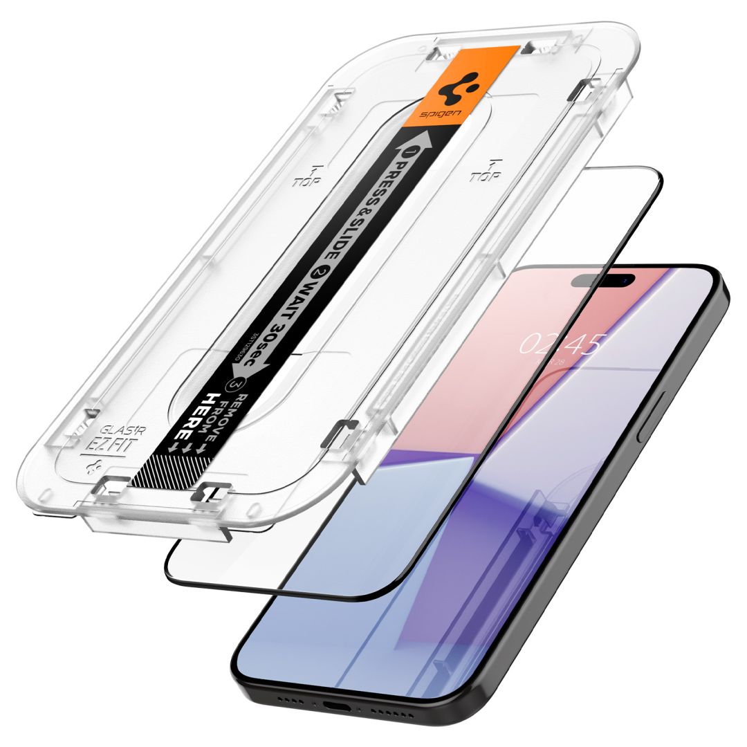 Spigen iPhone 15 Pro Glass tR EZ Fit FC Black (2 Pack)