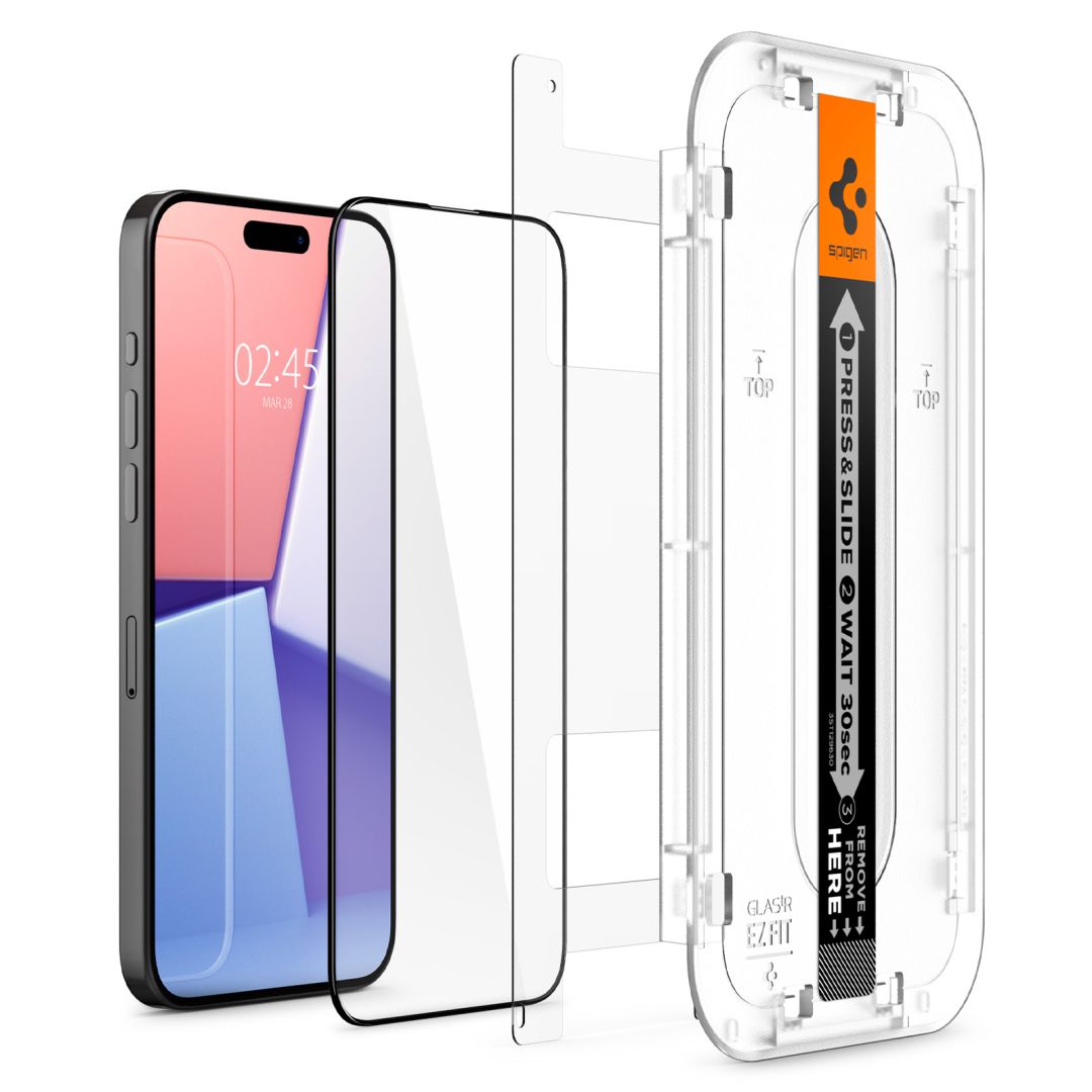 Spigen iPhone 15 Pro Glass tR EZ Fit FC Black (2 Pack)