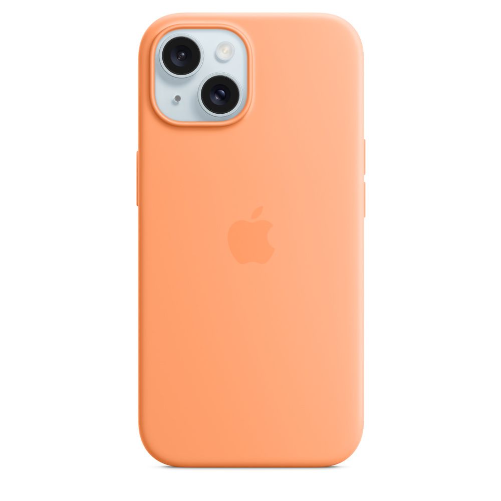 Apple iPhone 15 Silicone Case with MagSafe Orange Sorbet