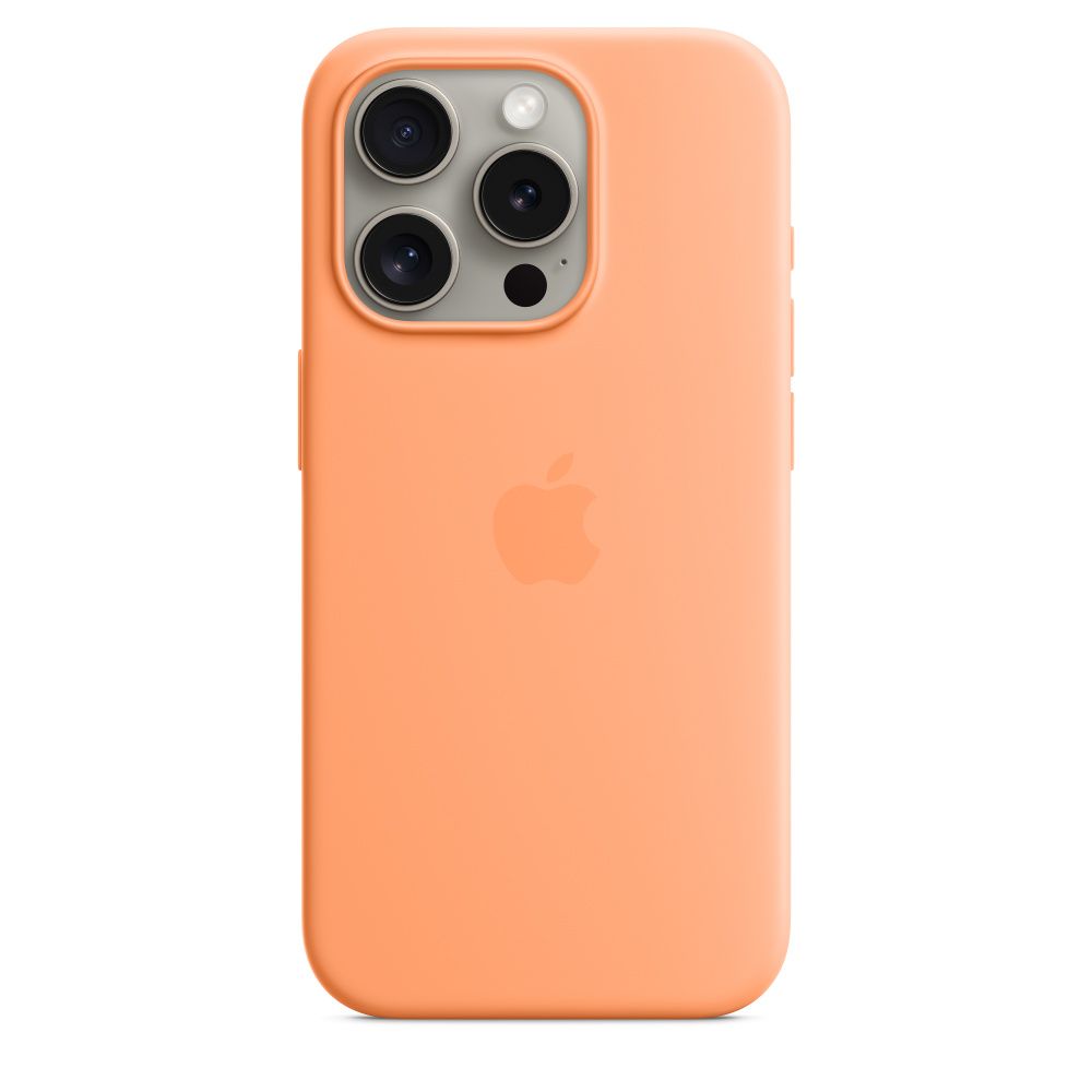 Apple iPhone 15 Pro Silicone Case with MagSafe Orange Sorbet