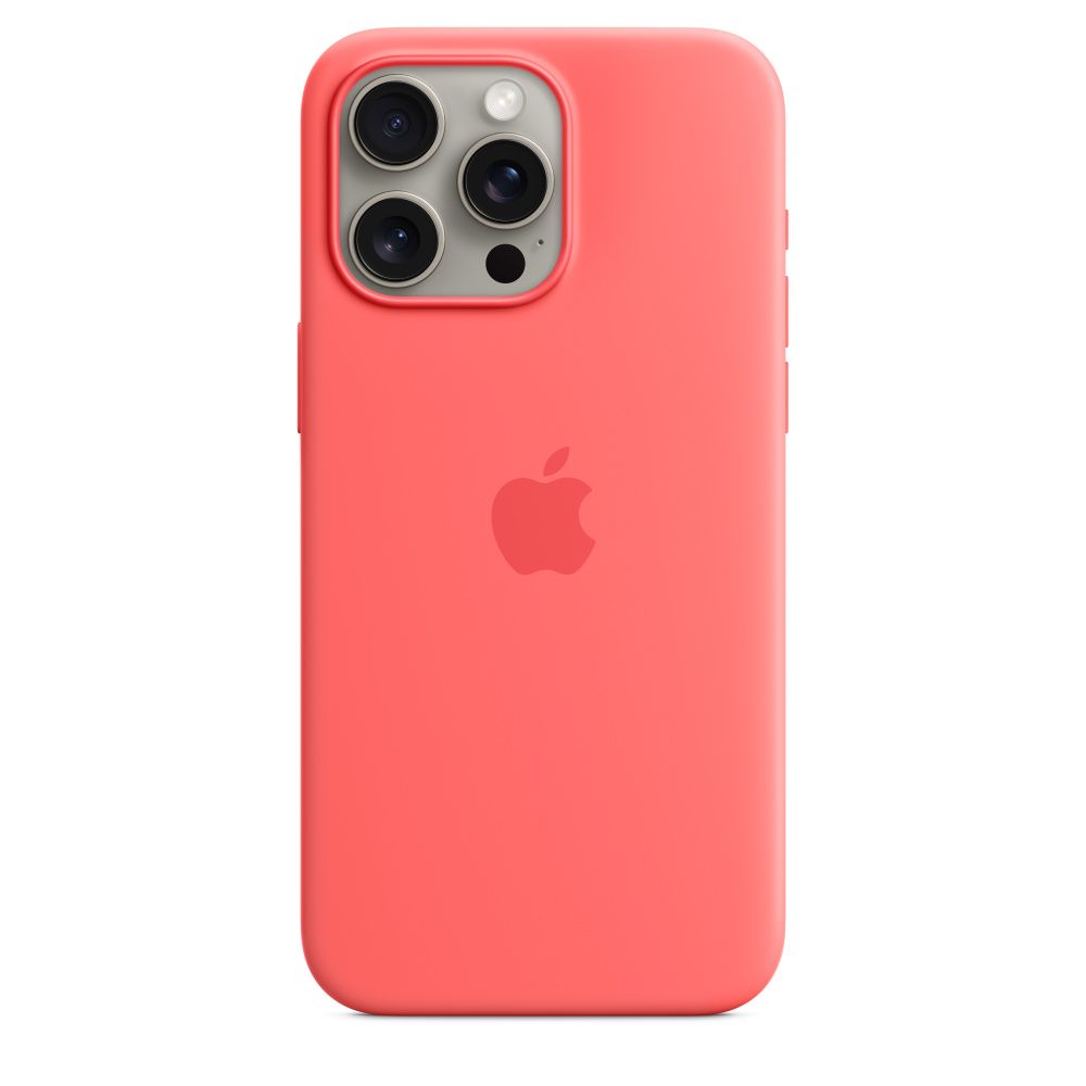 Apple iPhone 15 Pro Max Silicone Case with MagSafe Guava