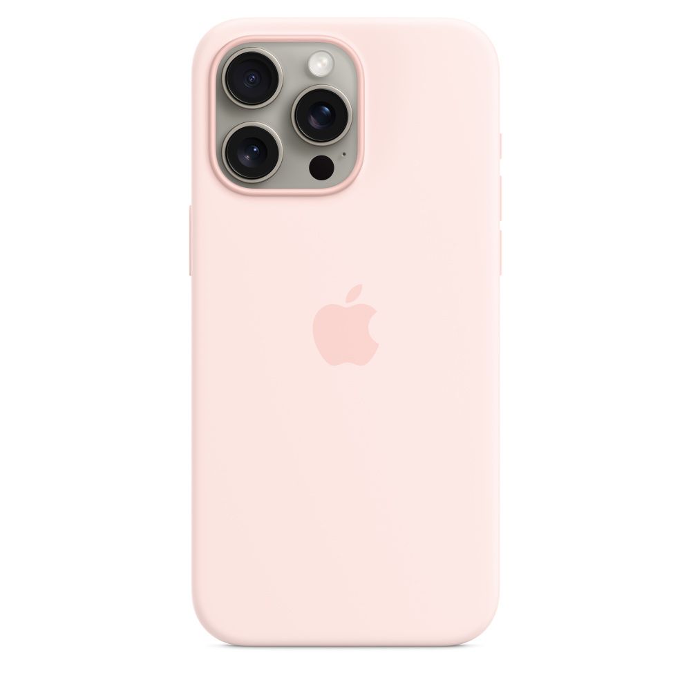 Apple iPhone 15 Pro Max Silicone Case with MagSafe Light Pink