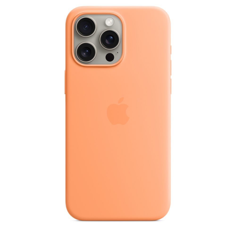 Apple iPhone 15 Pro Max Silicone Case with MagSafe Orange Sorbet