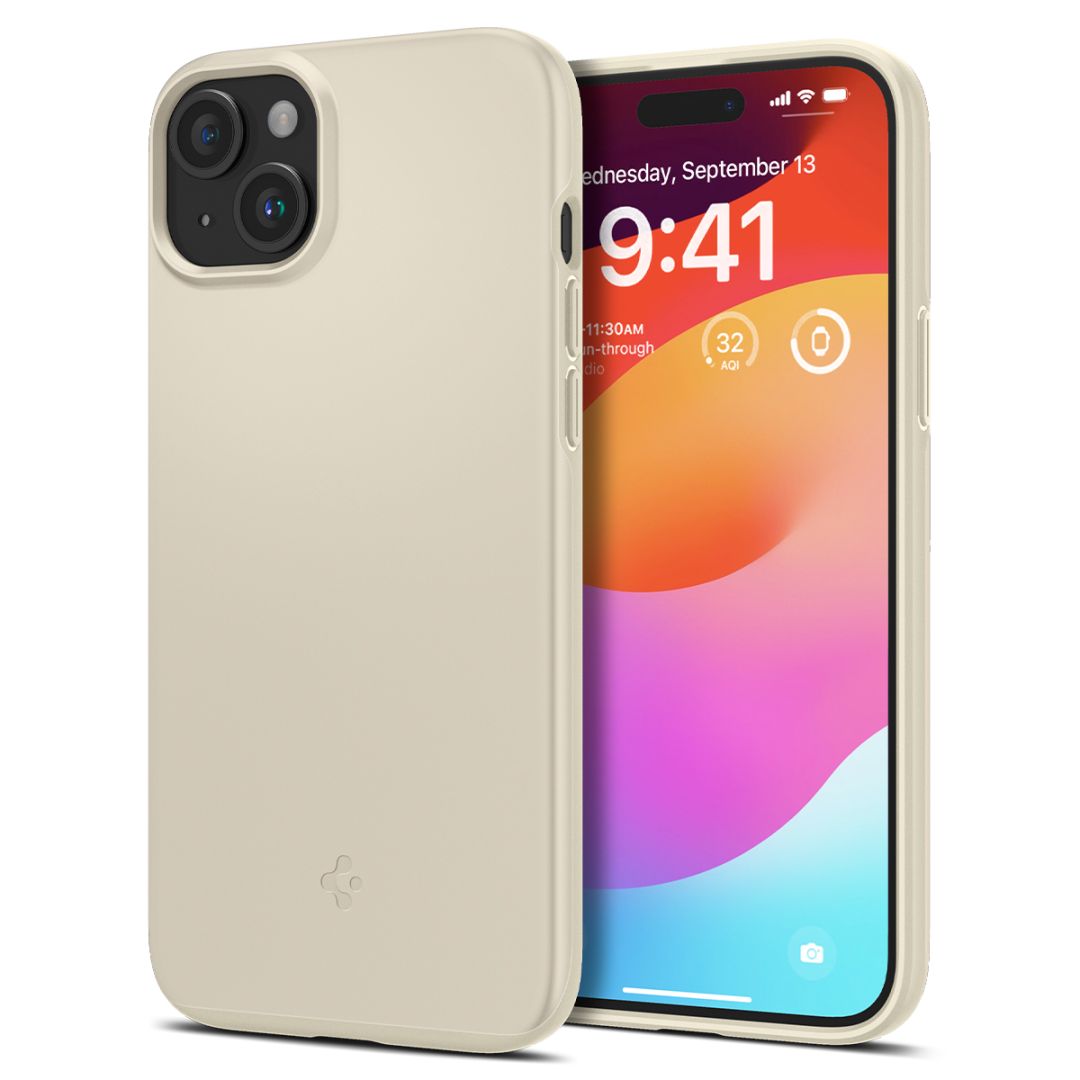 Spigen iPhone 15 Plus Case Thin Fit Mute Beige