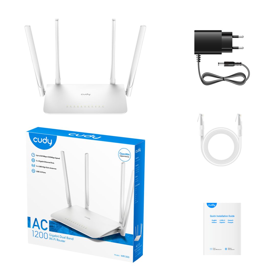 Cudy WR1300 AC1200 Gigabit Wi-Fi Mesh Router