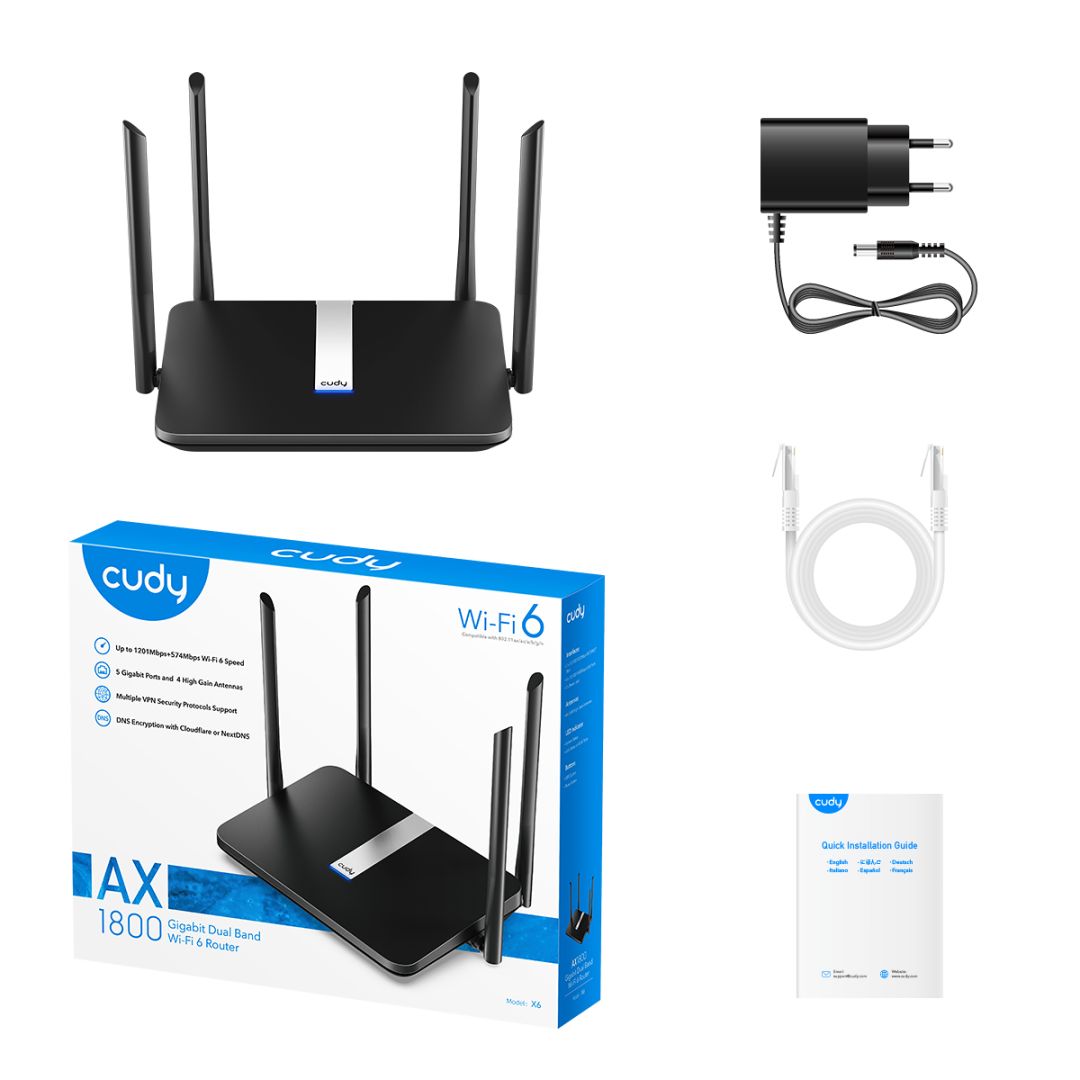 Cudy X6 AX1800 Gigabit Wi-Fi 6 Mesh Router